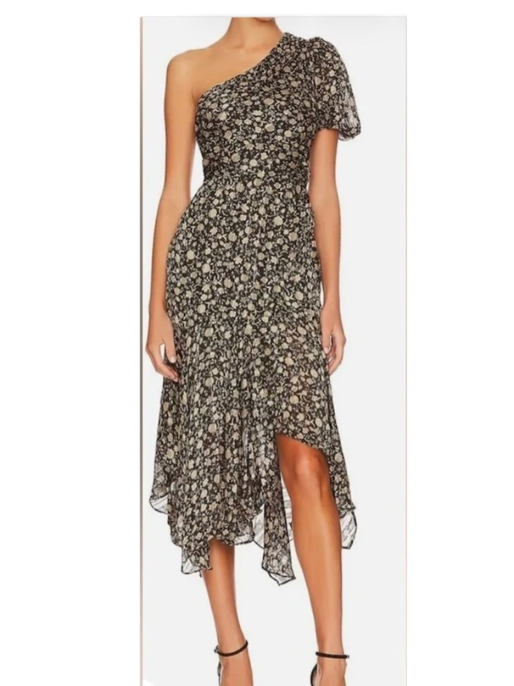 ASTR the Label One-Shoulder Floral Midi Dress - Small